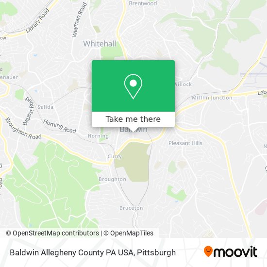 Baldwin Allegheny County PA USA map