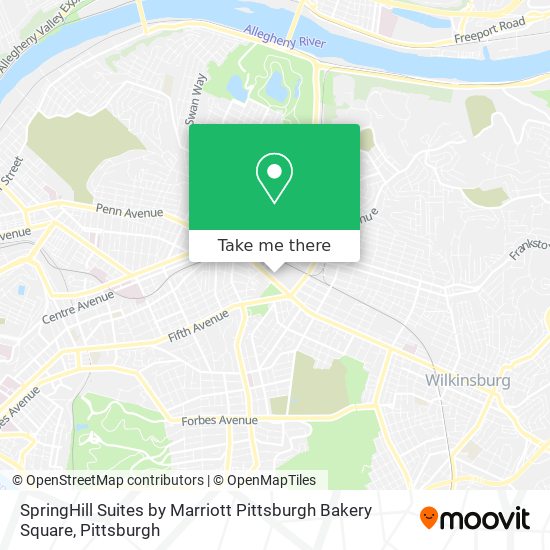 SpringHill Suites by Marriott Pittsburgh Bakery Square map