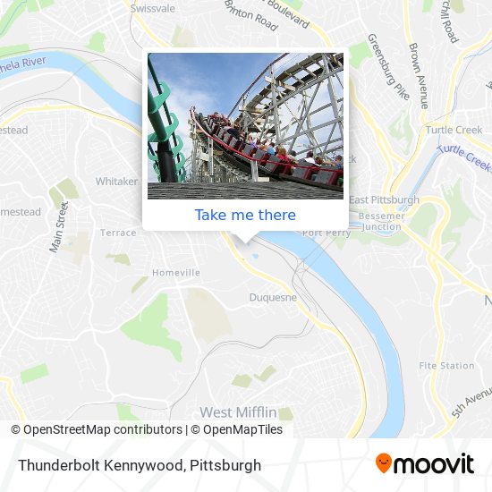 Mapa de Thunderbolt Kennywood