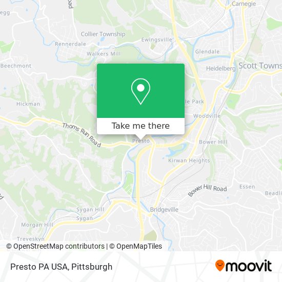 Mapa de Presto PA USA