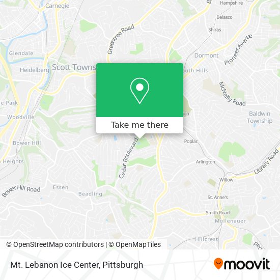 Mt. Lebanon Ice Center map