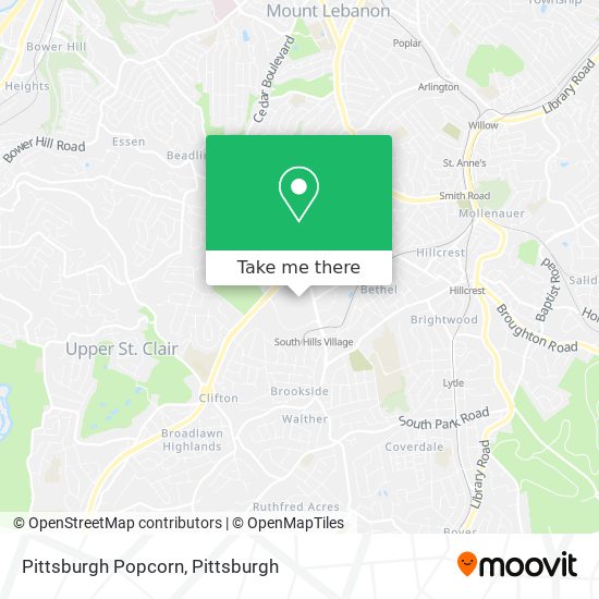 Mapa de Pittsburgh Popcorn