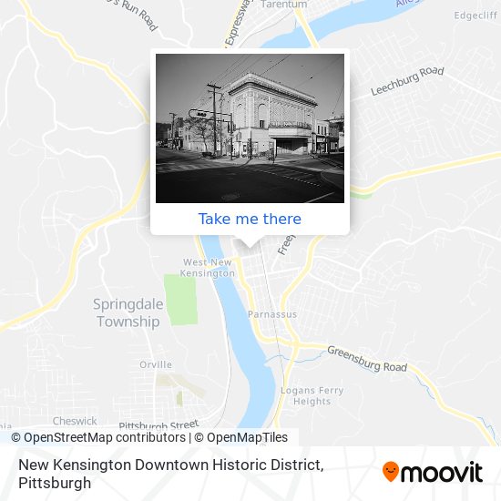 New Kensington Downtown Historic District map