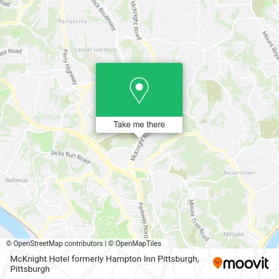 McKnight Hotel formerly Hampton Inn Pittsburgh map