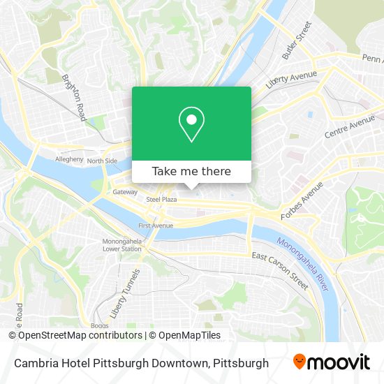 Cambria Hotel Pittsburgh Downtown map