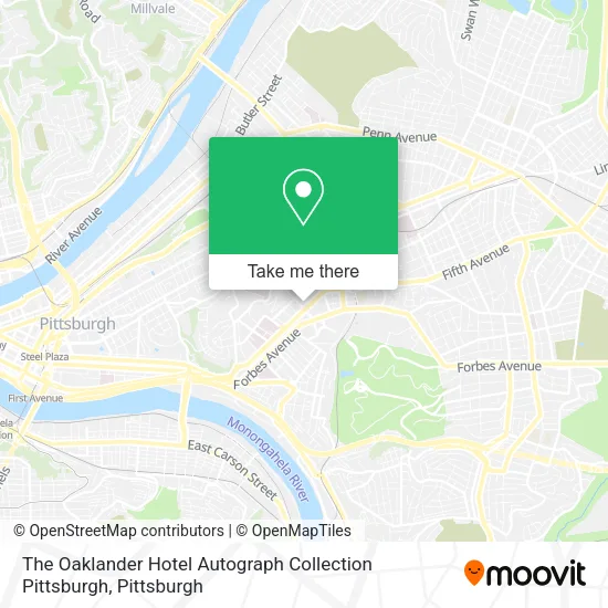 Mapa de The Oaklander Hotel Autograph Collection Pittsburgh