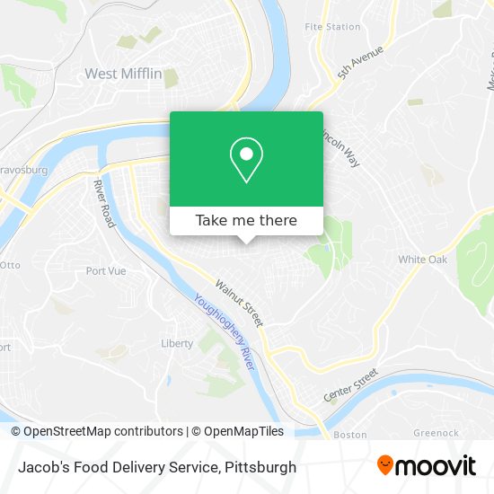 Mapa de Jacob's Food Delivery Service