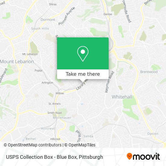 USPS Collection Box - Blue Box map