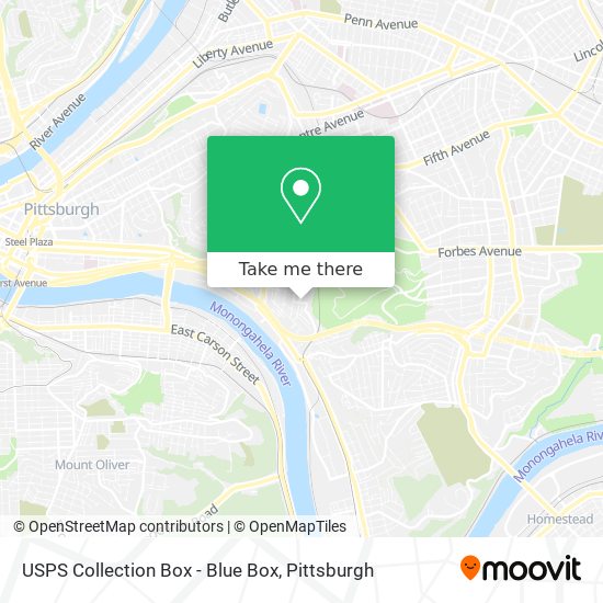 Mapa de USPS Collection Box - Blue Box