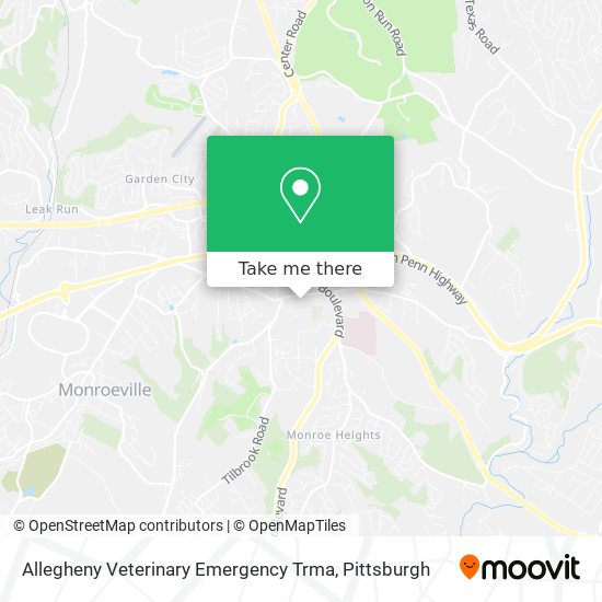 Allegheny Veterinary Emergency Trma map