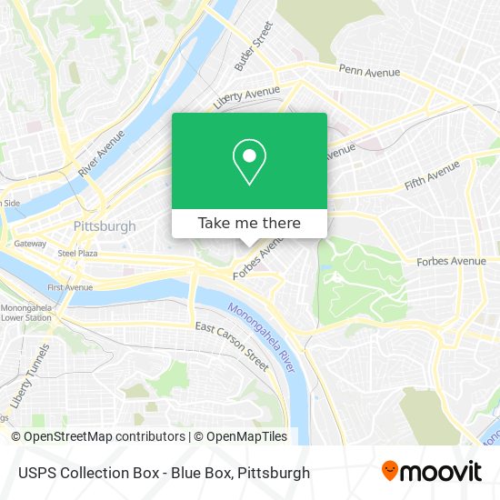 USPS Collection Box - Blue Box map