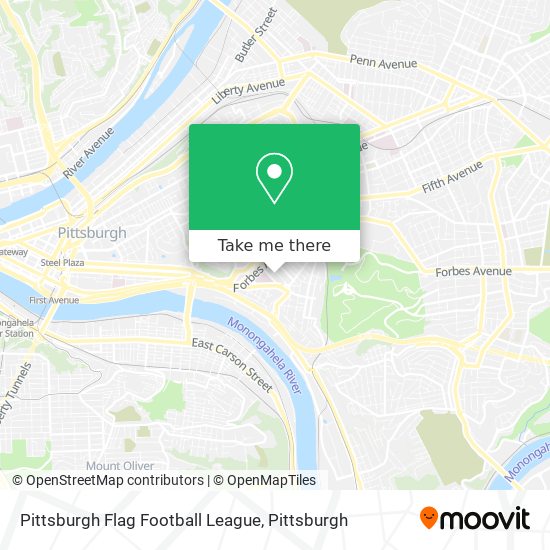 Pittsburgh Flag Football League map