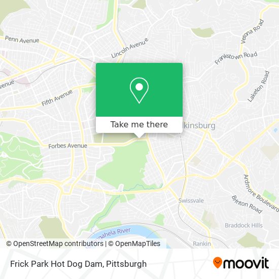 Frick Park Hot Dog Dam map