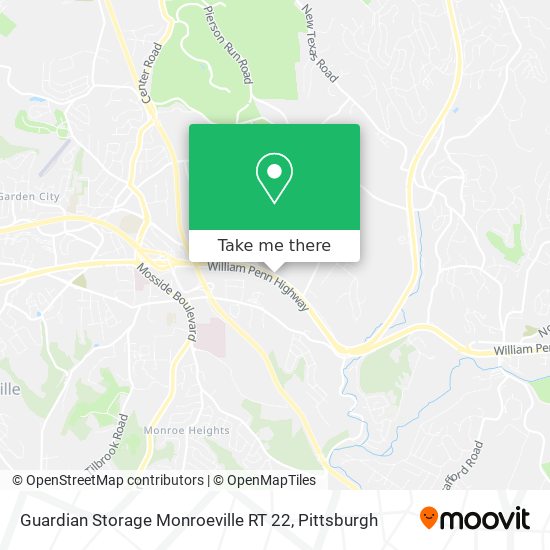 Guardian Storage Monroeville RT 22 map