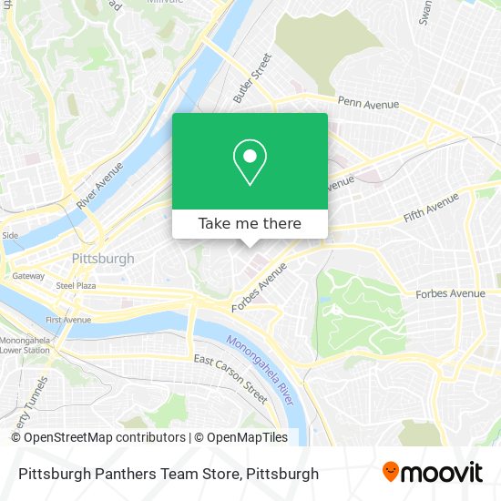 Pittsburgh Panthers Team Store map