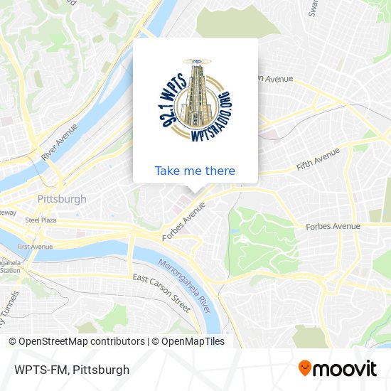 Mapa de WPTS-FM