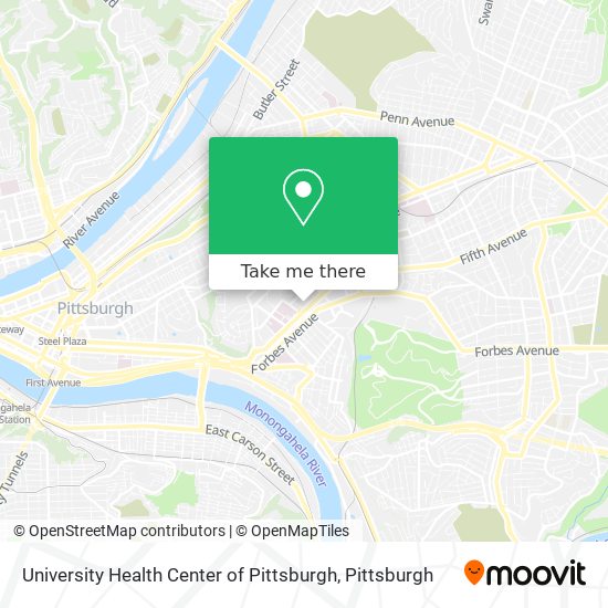 Mapa de University Health Center of Pittsburgh