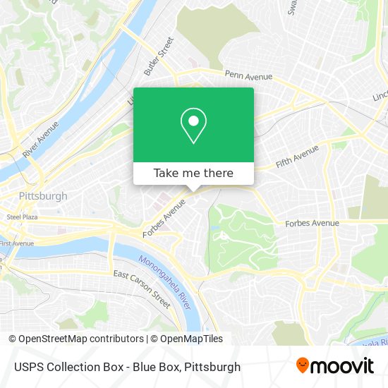 Mapa de USPS Collection Box - Blue Box