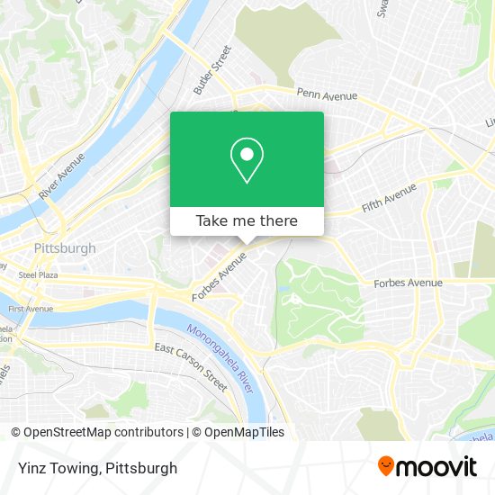 Yinz Towing map