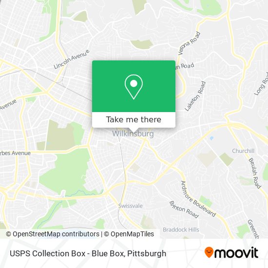 Mapa de USPS Collection Box - Blue Box