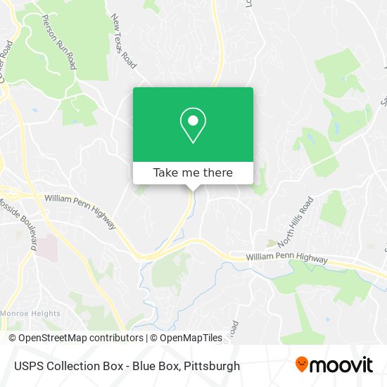 Mapa de USPS Collection Box - Blue Box