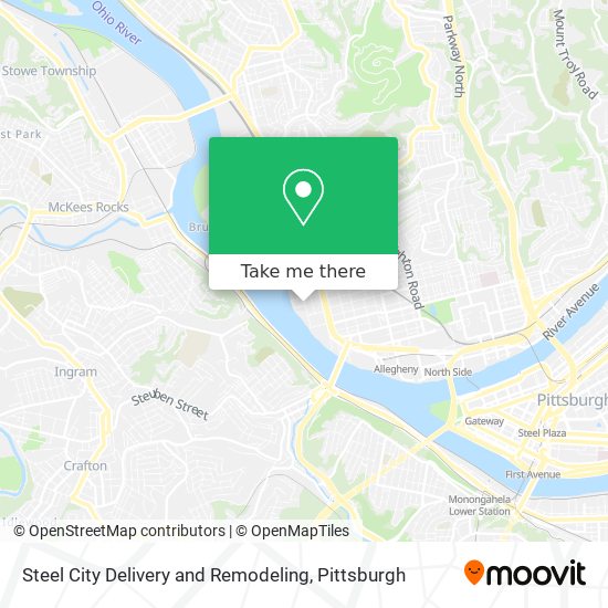 Steel City Delivery and Remodeling map