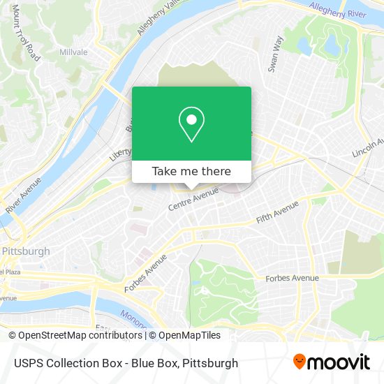 Mapa de USPS Collection Box - Blue Box