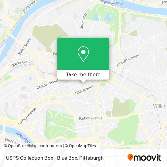 Mapa de USPS Collection Box - Blue Box