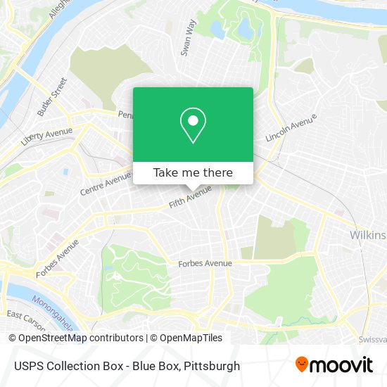 USPS Collection Box - Blue Box map