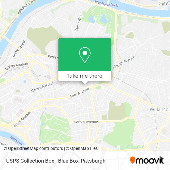 USPS Collection Box - Blue Box map