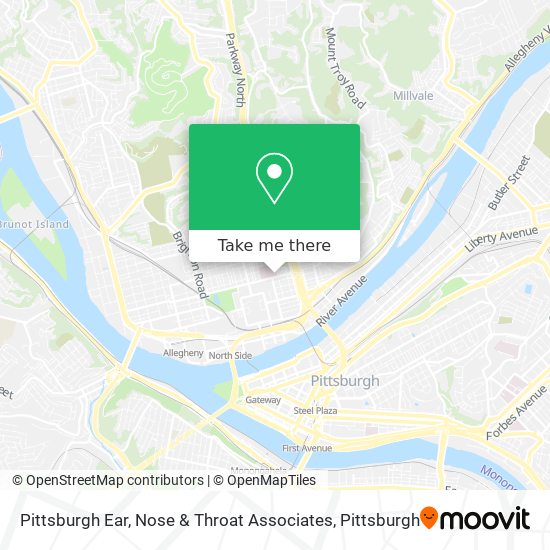 Mapa de Pittsburgh Ear, Nose & Throat Associates