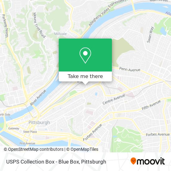 USPS Collection Box - Blue Box map