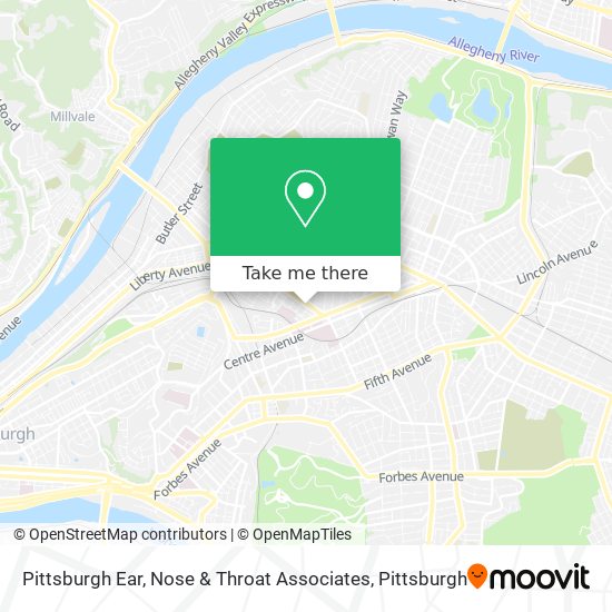 Mapa de Pittsburgh Ear, Nose & Throat Associates