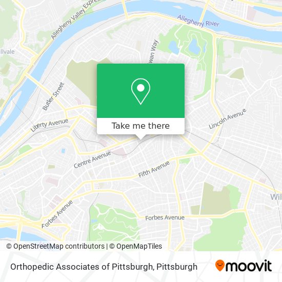 Orthopedic Associates of Pittsburgh map