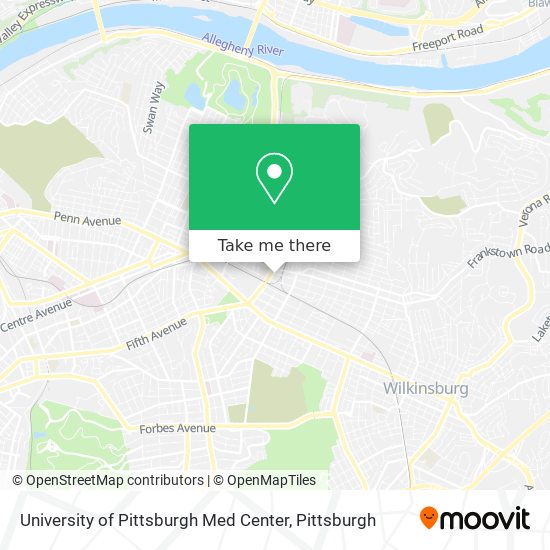 University of Pittsburgh Med Center map