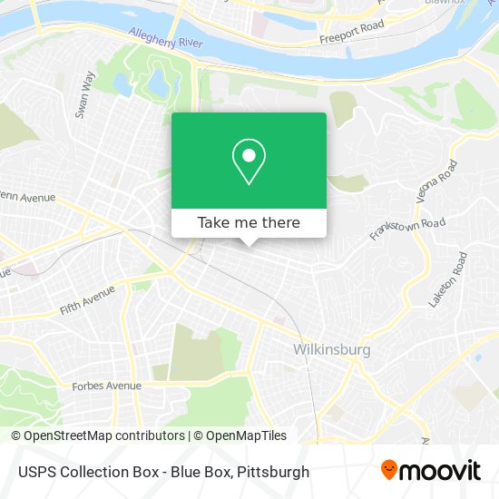 USPS Collection Box - Blue Box map