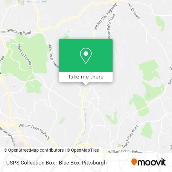 Mapa de USPS Collection Box - Blue Box