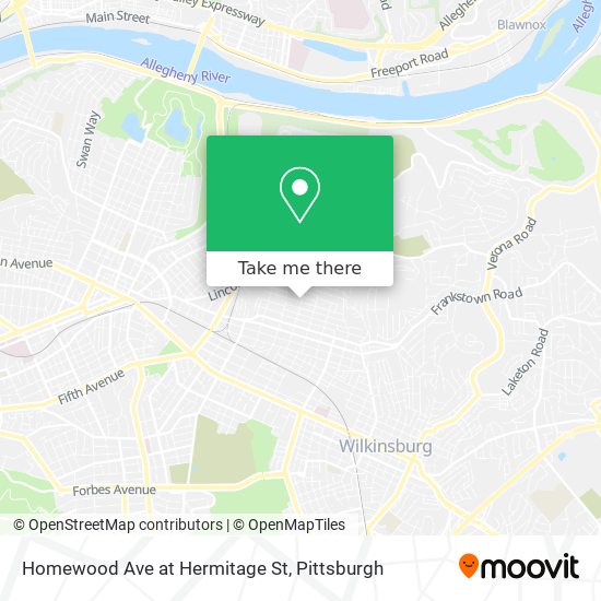 Mapa de Homewood Ave at Hermitage St