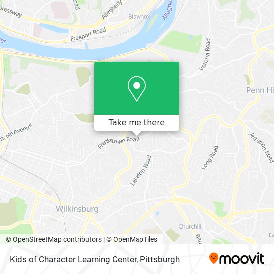 Mapa de Kids of Character Learning Center