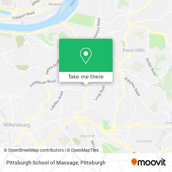 Pittsburgh School of Massage map