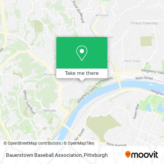 Mapa de Bauerstown Baseball Association