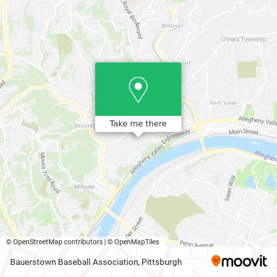 Bauerstown Baseball Association map