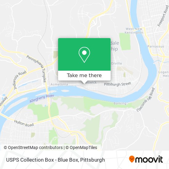 Mapa de USPS Collection Box - Blue Box