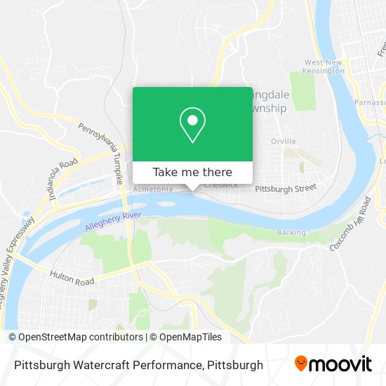 Mapa de Pittsburgh Watercraft Performance