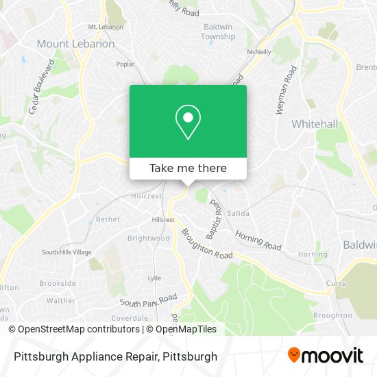 Mapa de Pittsburgh Appliance Repair