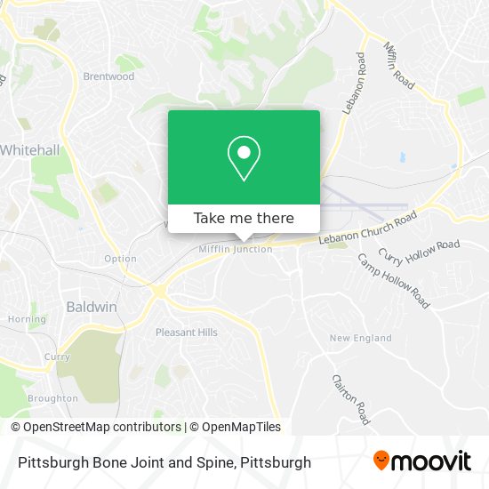 Pittsburgh Bone Joint and Spine map