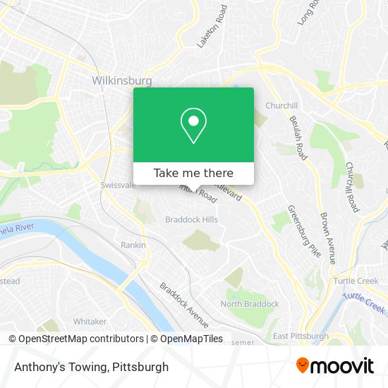 Anthony's Towing map
