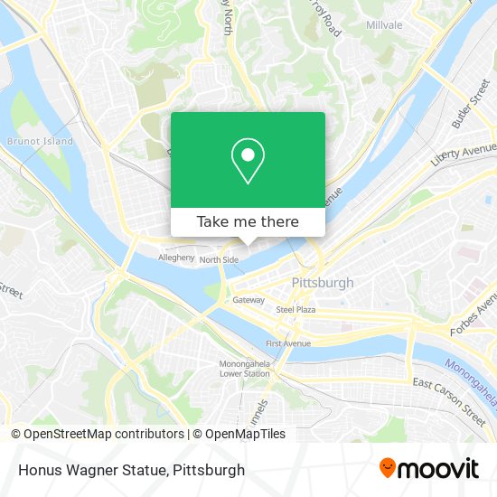 Honus Wagner Statue map