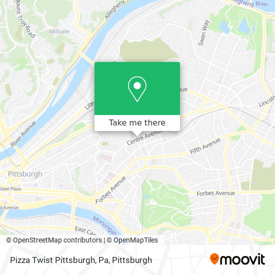 Mapa de Pizza Twist Pittsburgh, Pa