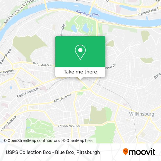 Mapa de USPS Collection Box - Blue Box